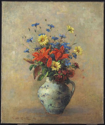 Vaas met bloemen, c.1915 door Odilon Redon